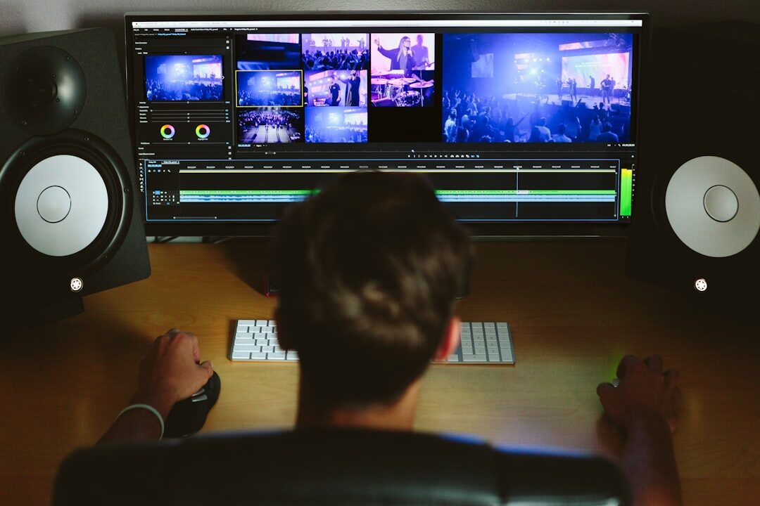 Video editing timeline on professional software