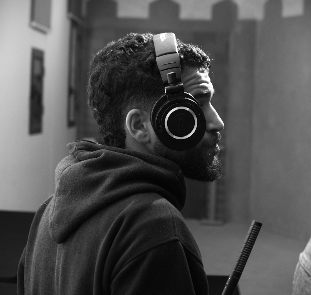 Young male sound design instructor